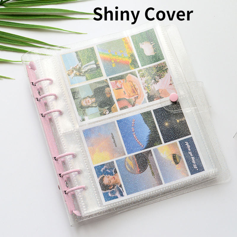 Transparent Binder 3inch 5inch Photo Album with 25 Sleeves Glitter Cover for Photocards Lomo Cards  Card