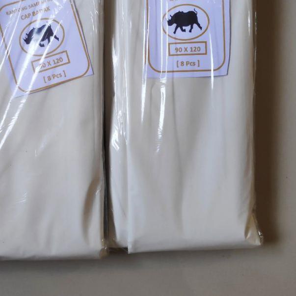 ➯ Plastik Sampah Putih Uk 90x120, kantong Sampah Putih, Trashbag Putih susu ▲