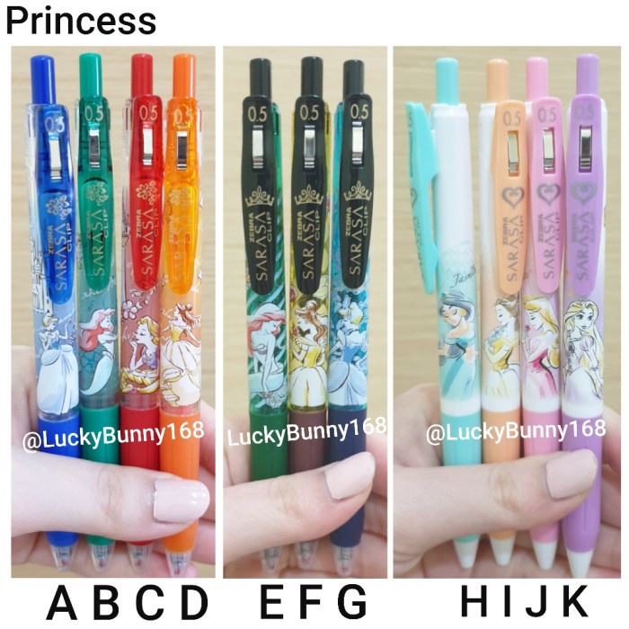 

Pulpen - Sarasa Princess Ariel Belle Disney Ori Japan Limited Edition Zebra