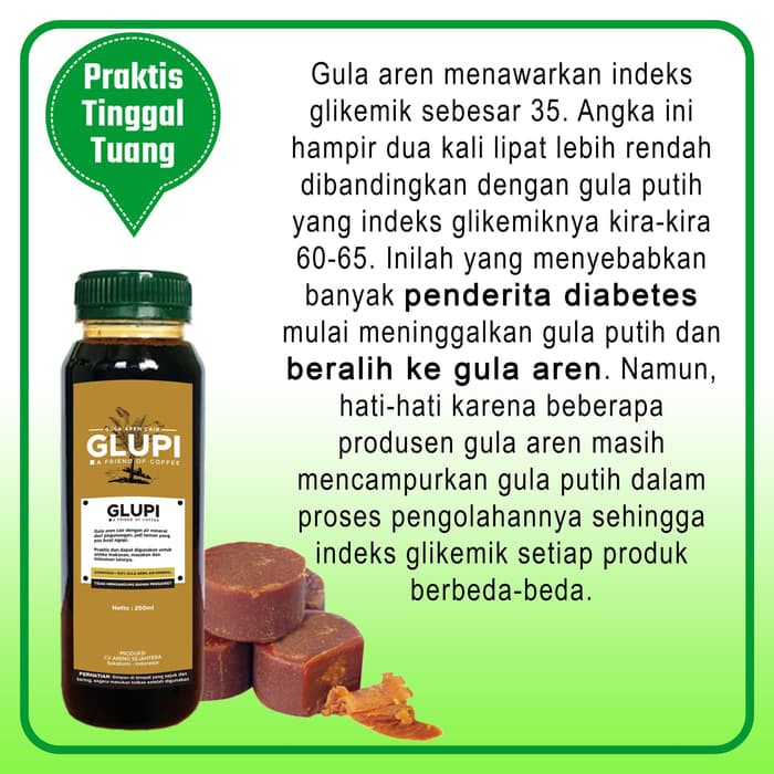 

§231' Gula Kawung-Aren Cair | Untuk Es Kopi Susu Organic Palm Sugar | Glupi ¦