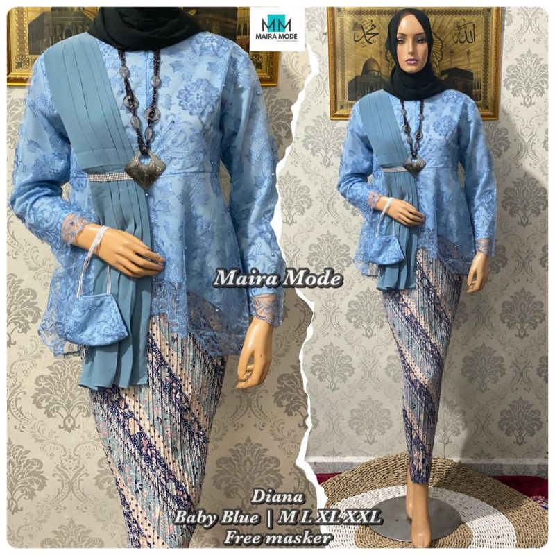 Setelan kebaya aurora selendang lilac//kebaya lilac//kebaya terbaru//kebaya seragam