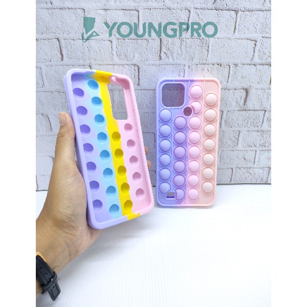 SILICONE CASE POP IT OPPO F11 PRO - CASE PENGHILANG STRESS RAINBOW
