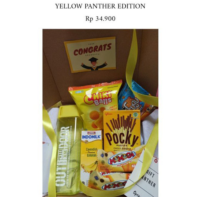 

YELLOW PANTHER SNACK BOX CUSTOM KADO ULANG TAHUN