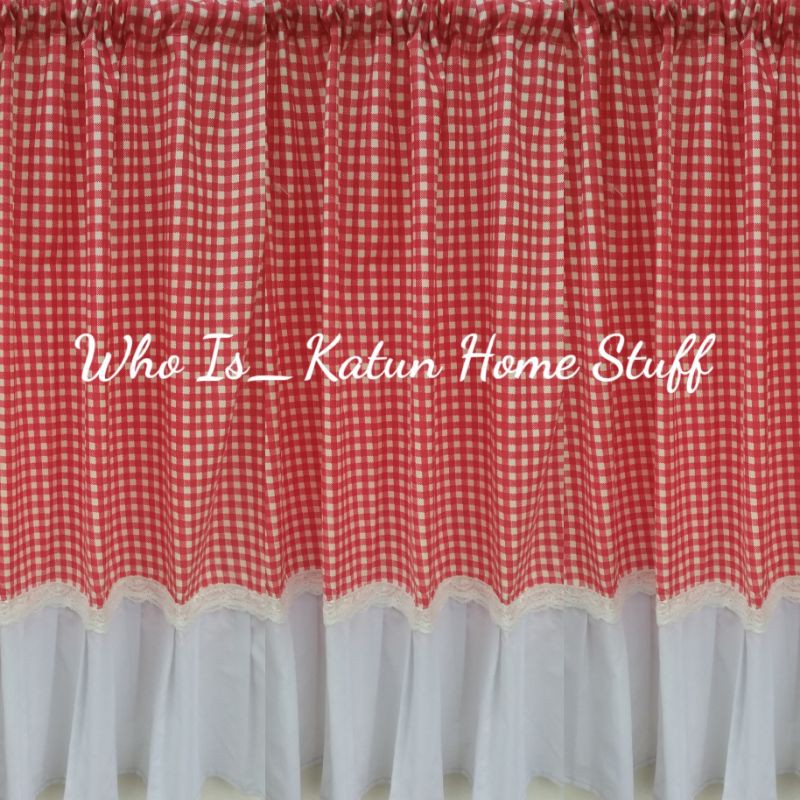 Gorden Kolong Dapur Minimalis Kotak Rempel Putih