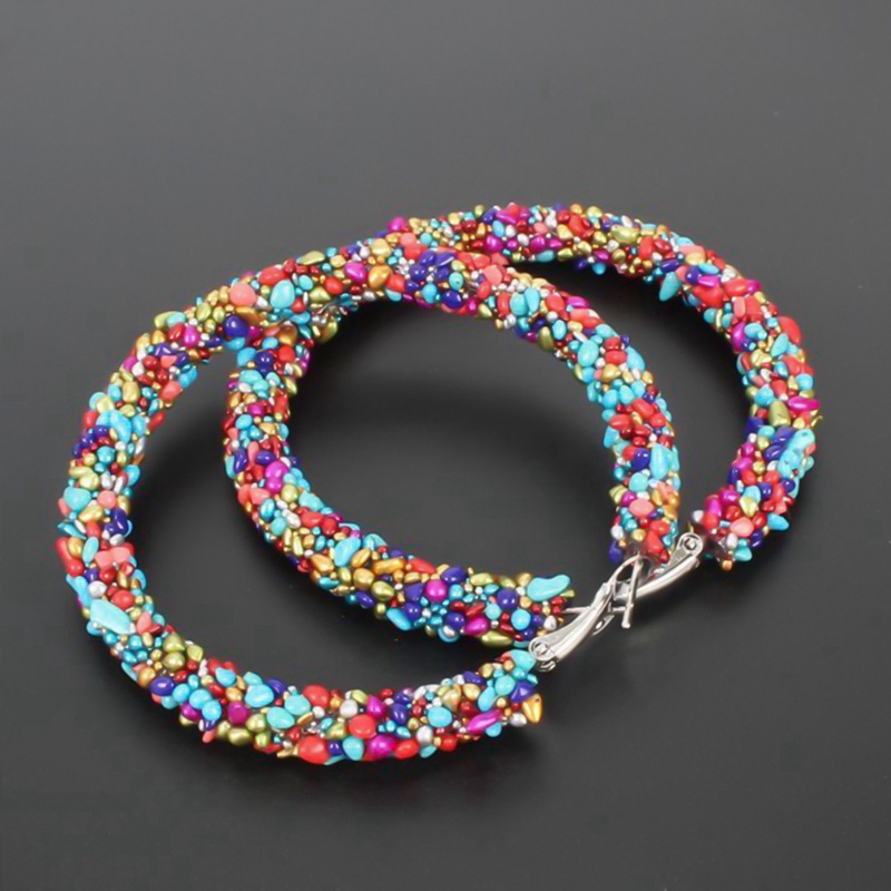 Anting Hoop 925 Sterling Silver Hias Cubic Zirconia Warna Hitam Untuk Wanita