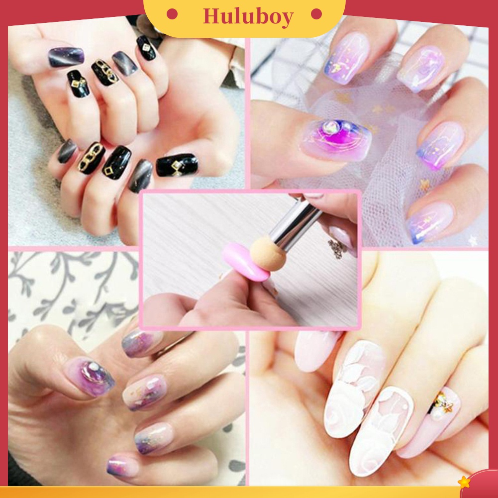 Huluboy Huluboy♡ 3pcs / Set Plat Template + Scraper + Pen Gambar Motif Untuk Nail Art