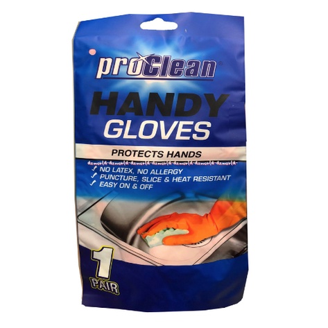 Proclean Handy Gloves Sarung Tangan Pro Clean 1 Pasang Sarung Tangan Karet Pro Clean Warna Orange