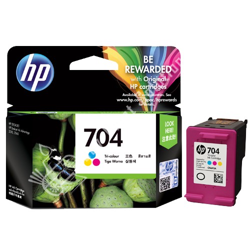 Tinta printer hp 704 tiga warna original &amp; resmi - Ink Cartridge Hp 704 tri color Original