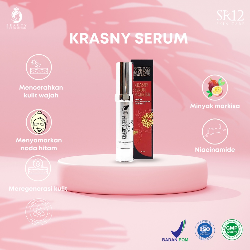 Face Serum Krasny Serum SR12 Serum Brightening Skin Care Glowing Serum Mencerahkan Menutrisi Melembabkan Kulit Dan Glowing Natural Vitamin C Serum Power Serum Pemutih Wajah Glowing