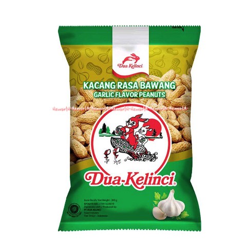 Kacang Dua Kelinci 180gr Kacang Kulit Garing Kacang Rasa Bawang Garlic Flavour Peanuts Penut Siap Makan 2Kelinci Onion Peanuts