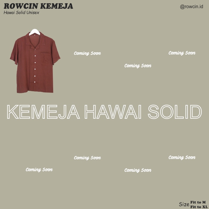 KEMEJA HAWAI POLOS UNISEX KATUN RAYON KEMEJA LENGAN PENDEK