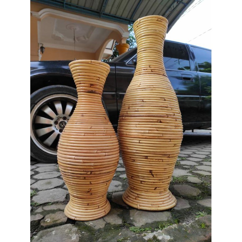 guci rotan 70cm /60cm / vas rotan /guci rotan medan / pot rotan murah / pot rayung / vas rayung