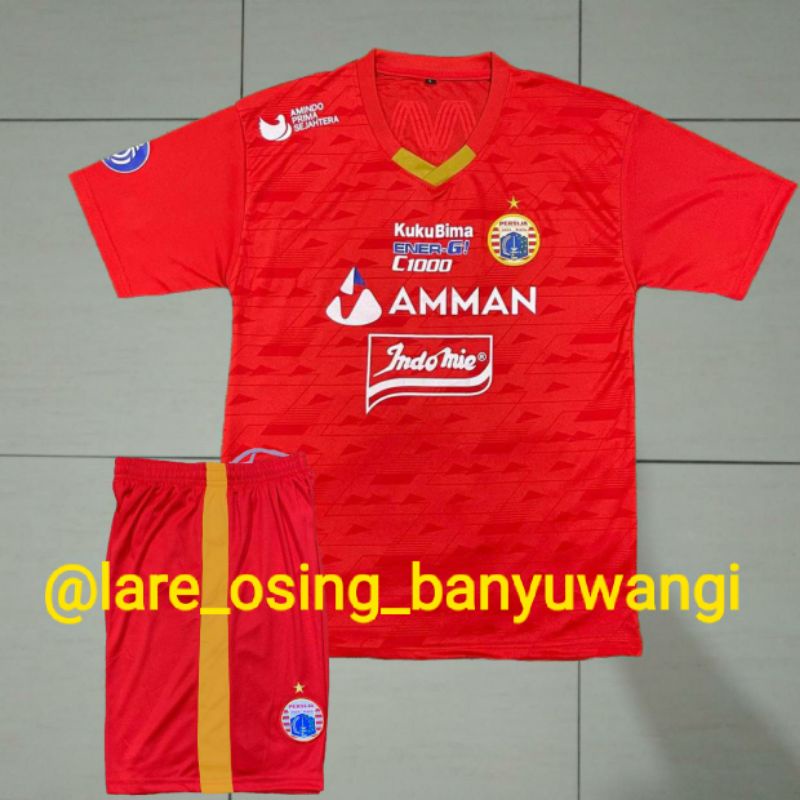 SETELAN DEWASA PERSIJA HOME 2021 - 2022 BRI LIGA 1 MERAH JERSEY CELANA RETRO TERBARU LOKAL