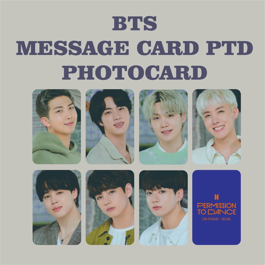 PHOTOCARD BTS MESSAGE CARD PERMISSION TO DANCE PTD