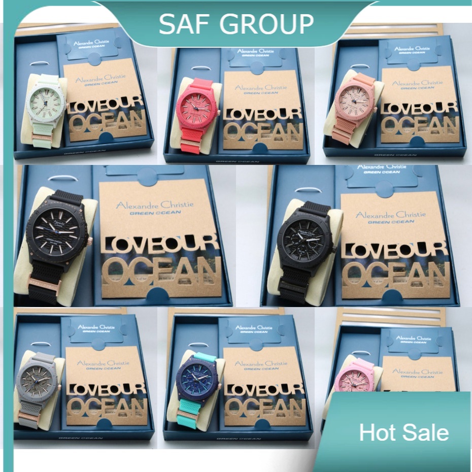 JAM TANGAN PRIA / WANITA ALEXANDRE CHRISTIE AC 6584 / AC6584 RUBBER ORIGINAL GREEN OCEAN by plp