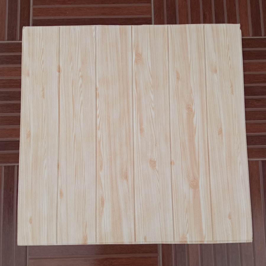 WALLFOAM MOTIF KAYU 3D || STICKER DINDING || WALPAPER DINDING 5 MM LIGHT WOOD