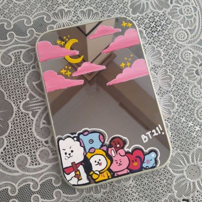 

cermin lukis mirror painting bt21 bts