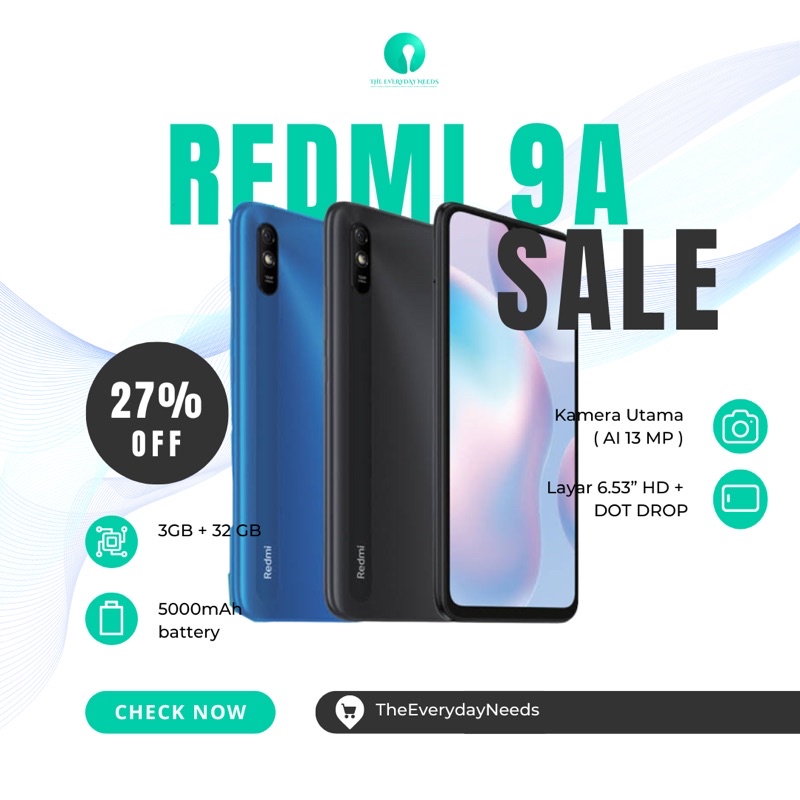 Redmi 9A 3GB+32GB ( GRADE A ) Second Batangan