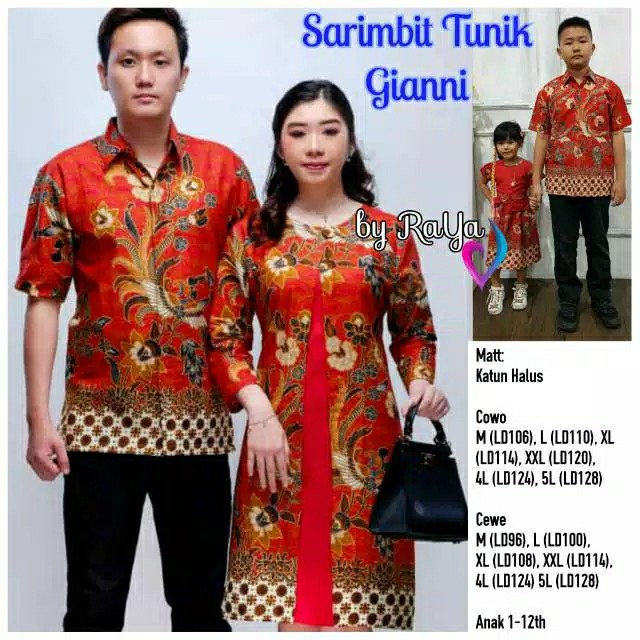 Sarimbit Keluarga Couple Batik Dress Anak Gianni Baju Batik Anak Anak/ Batik Family