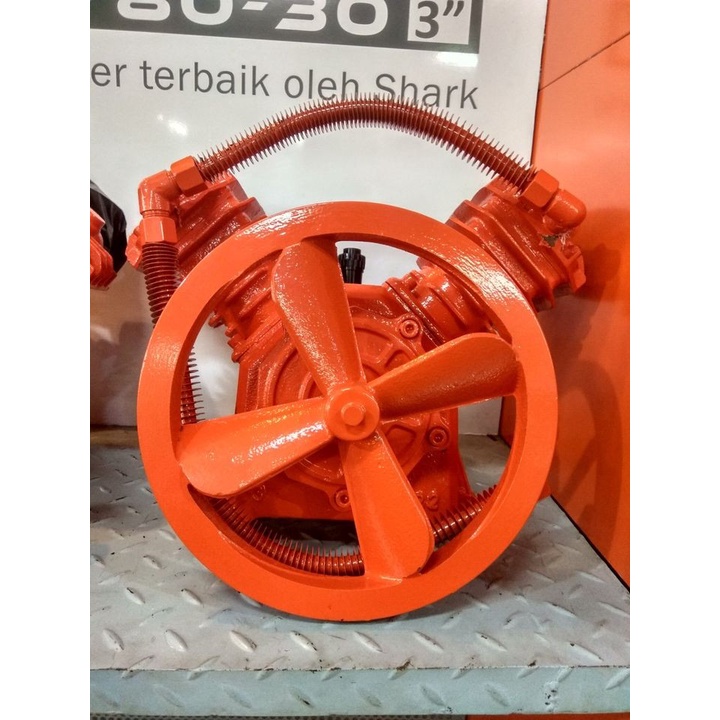 Kepala Kompresor Angin 1 PK / HP 2 Piston AUTO Bare Compressor SHARK