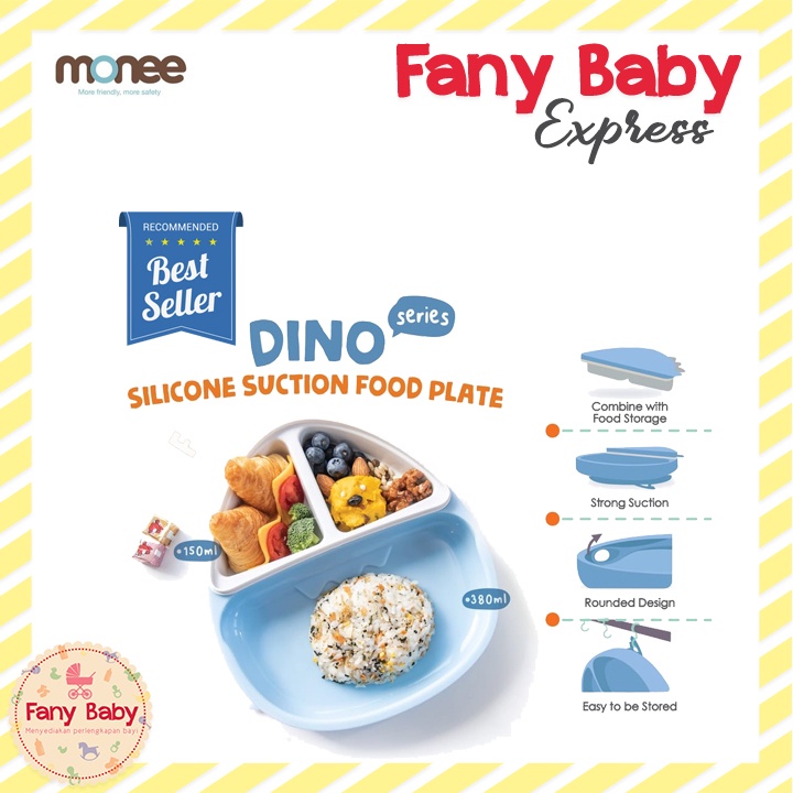 MONEE DINOSOUR SUCTION FOOD PLATE