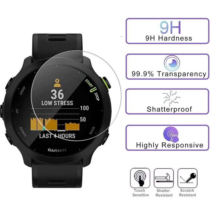 1 Pc Tempered Glass Pelindung Layar Smartwatch Garmin Forerunner 955 Anti Gores