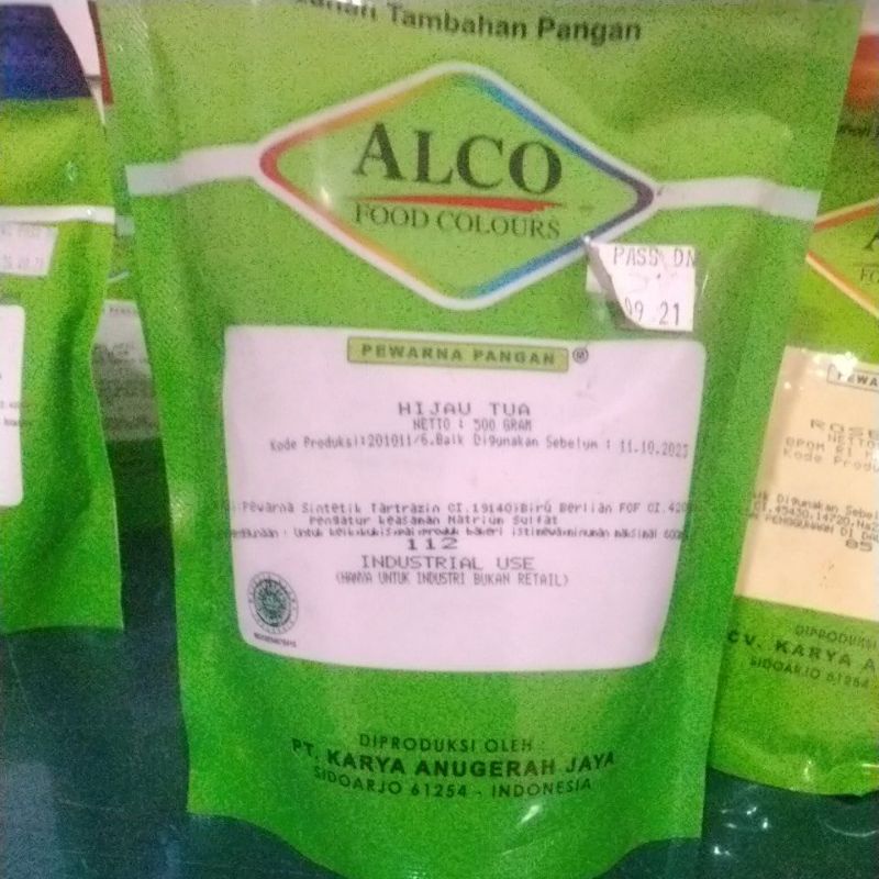 

pewarna bubuk hijau tua 112 berat 500 gram