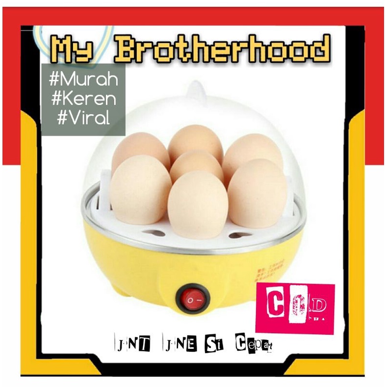 RQ7 Electric Egg Cooker Boiler Alat Rebus Telur - N4ZDQ - Yellow