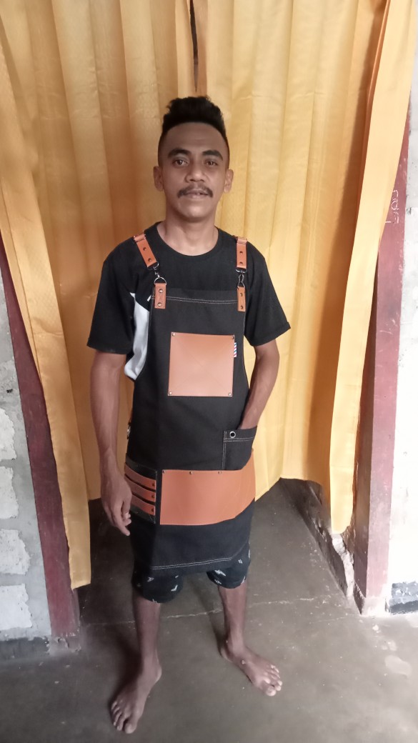 Full Apron Kanvas & High Quality Syntetic For Barberman,barbershop,barista Model Tali Silang