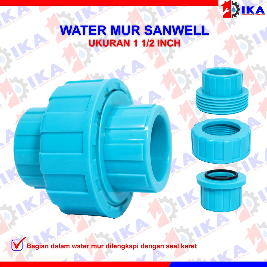 SOK WATER MUR POLOS (MERK SANWELL ORI100%)  1/2 - 11/2 - 11/4 Inch / SAMBUNGAN PIPA KUALITAS BAGUS