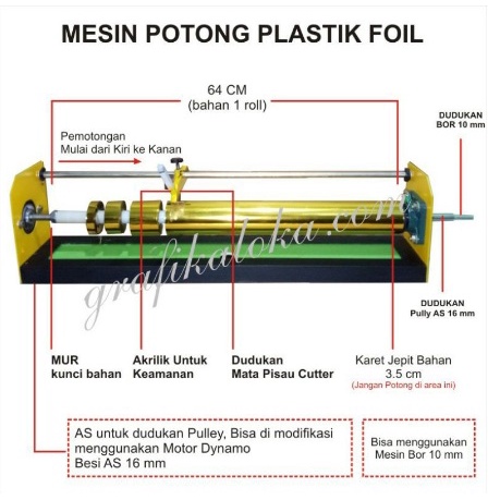 Mesin Potong Plastik Foil Hotprint Roll 64CM