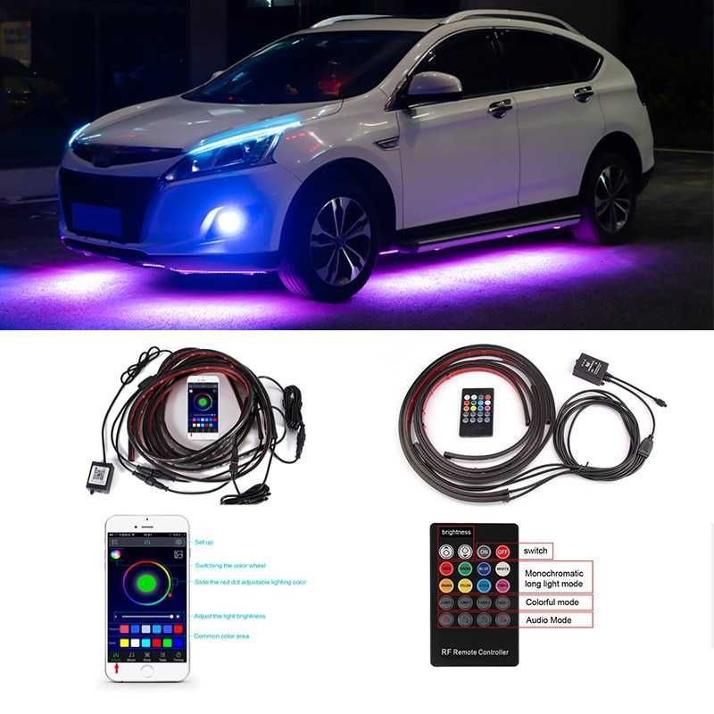 Jual Lampu LED Strip Bawah Kolong Mobil Kendali Aplikasi Underbody RGB ...