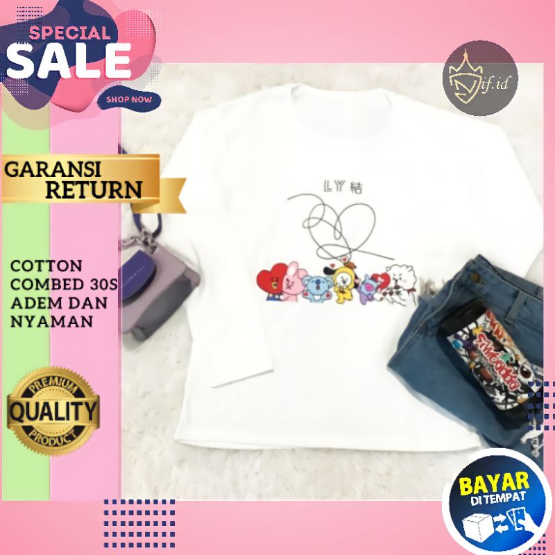 Kaos BTS Bt21 Together Army Kpop Kaus Anak 12 17 tahun  Viral Phenomenal Lengan Panjang Pendek Hitam