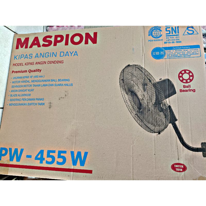 W / F Wall Fan MASPION BESI PW - 455 18&quot; / Kipas Angin Tembok / Dinding MASPION BESI PW 455