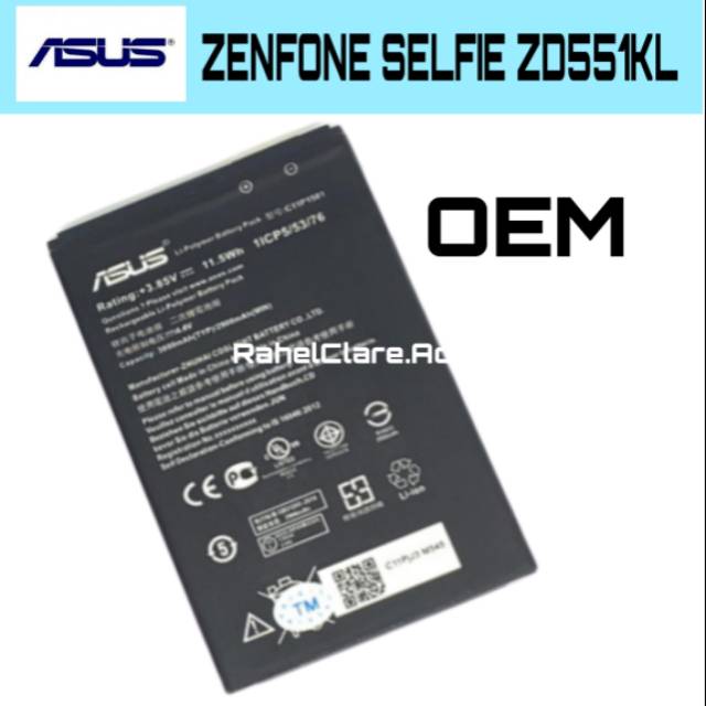 BATERAI ASUS ZENFONE SELFIE ZD551KL BATERRY BATRE SMARTPHONE ORIGINAL