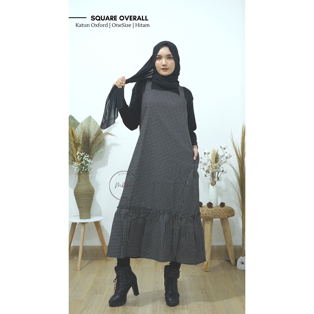 Square Overall / Overall Wanita Motif Kotak-kotak Bahan Katun Oxford Termurah 2021