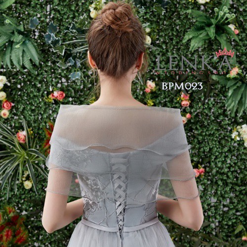 [STOK TERBATAS] BOLERO AKSESORIS PENGANTIN WANITA MODERN SILVER BPM023