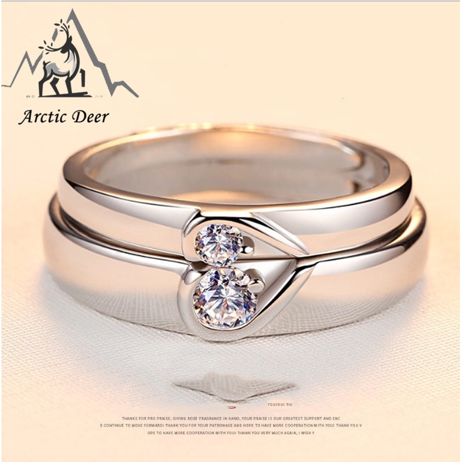 Cincin couple-happiness cincin pasangan cincin titanium Original Arctic Deer kado Valentine's  kado ulang tahun