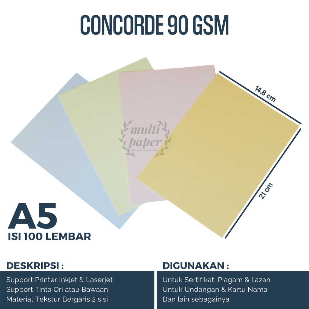 

Kertas Concorde A5 90gr isi 100 lembar / Concorde A5 / Kertas A5 Concorde