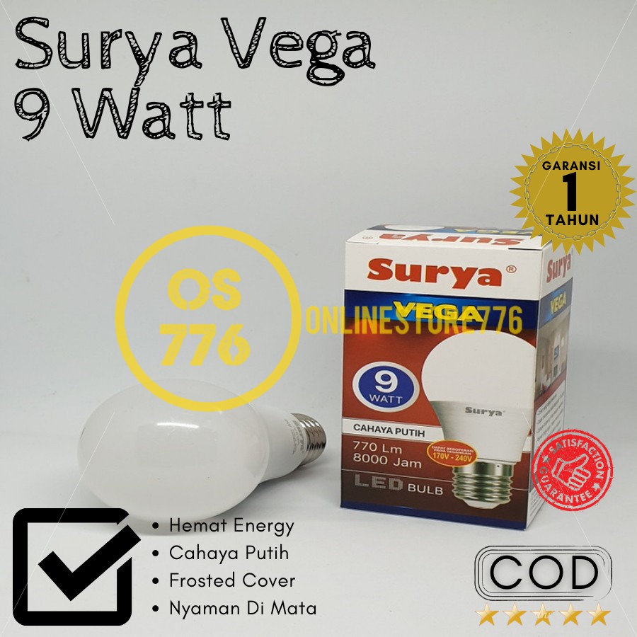 Lampu Surya Vega 9w Lampu LED 9 Watt Bohlam