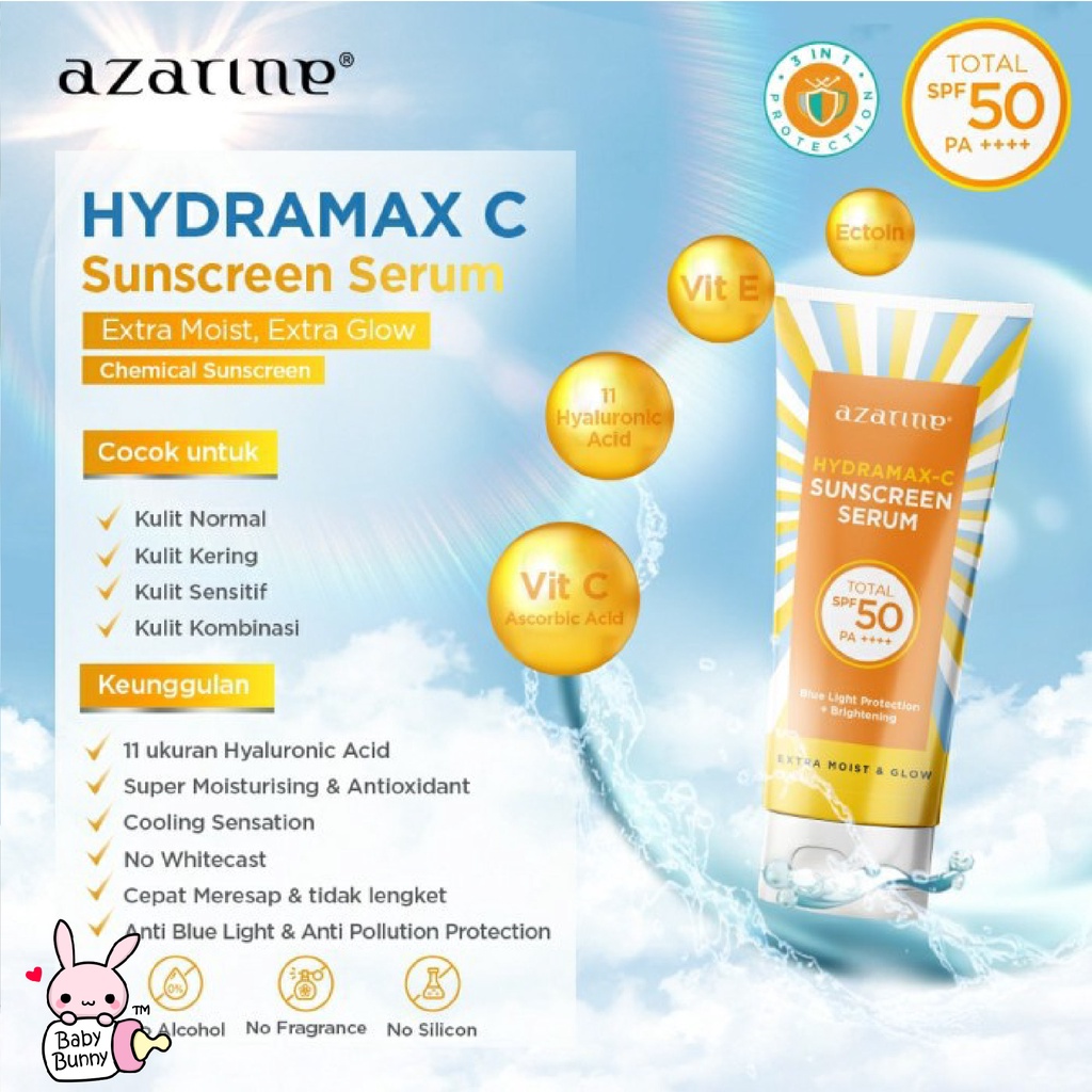 ❤ BELIA ❤ AZARINE Aqua Essence Sun Shield Serum SPF 50 PA+++ &amp; Hydrasoothe Sunscreen Gel SPF45+++ | Bodyguard BT21 Sunscreen | Body Saver Serum Moisturiser Body Sunscreen | BPOM