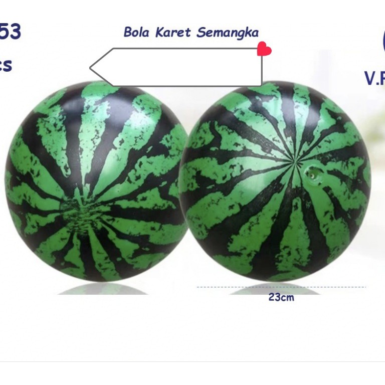MAINAN BOLA KARET GAMBAR BUAH SEMANGKA