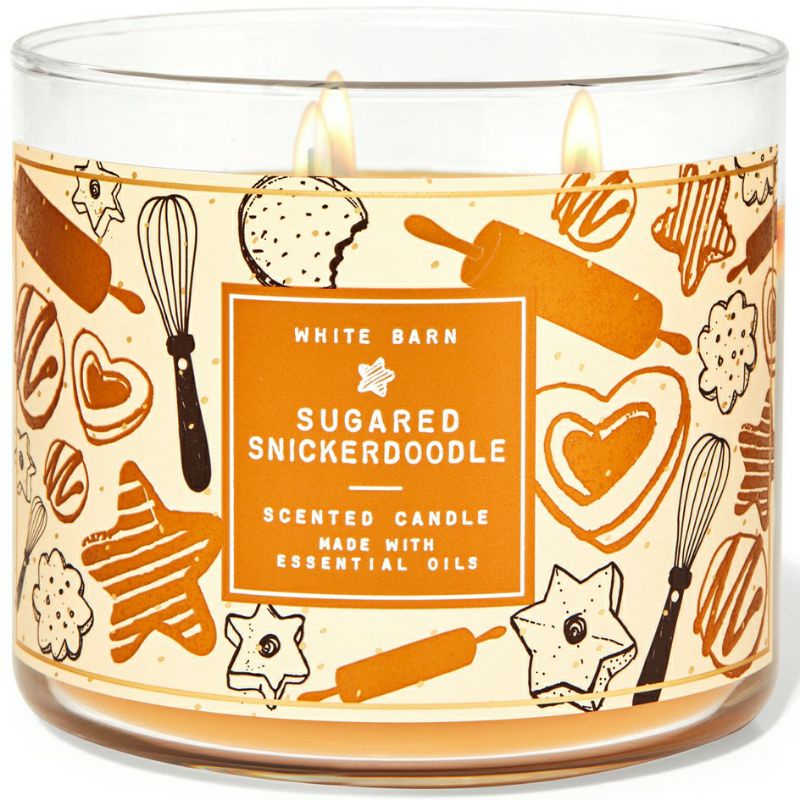 BATH AND BODY WORKS BBW SUGARED SNICKERDOODLE 3 WICK SCENTED CANDLE 411 G