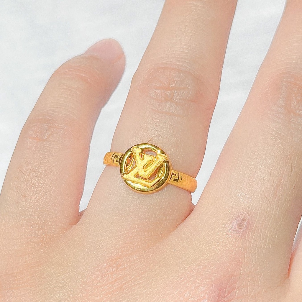 Cincin anak dan dewasa emas asli kadar 700 70 16k merk branded ringan gold ring 0,5 0,5 gram gr g lebar tampak besar