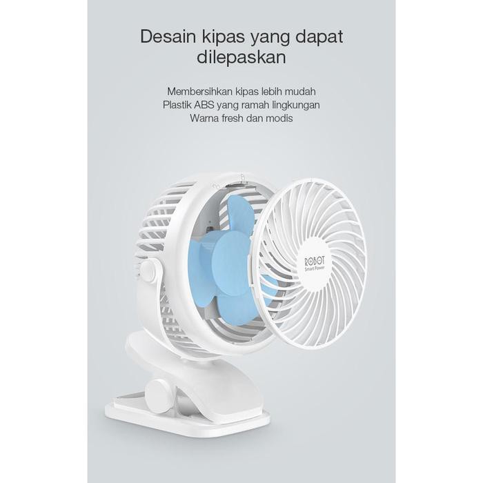 Robot Mini Fan Portable Clip RT-BF10 720 Degree Rotation