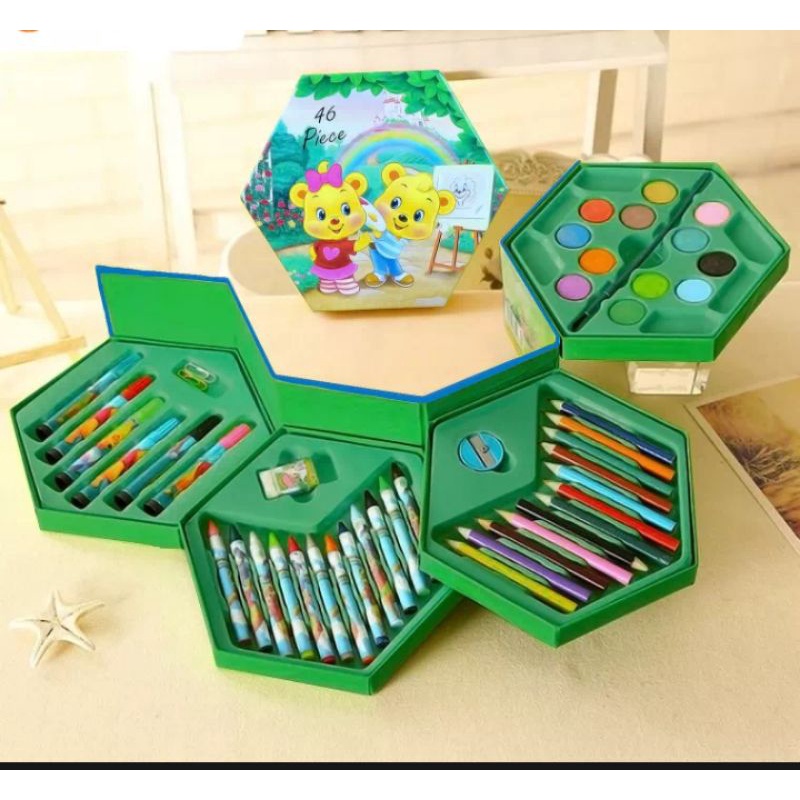 

Crayon Set Pensil Warna 46 in 1 - Hijau