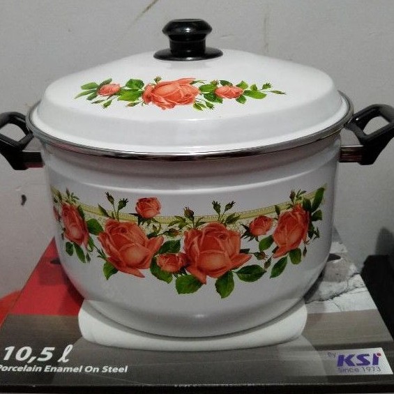 Stokpot Panci Enamel Kembang Pan • Panci Ideal Oriental Enamel 40cm dan 50cm