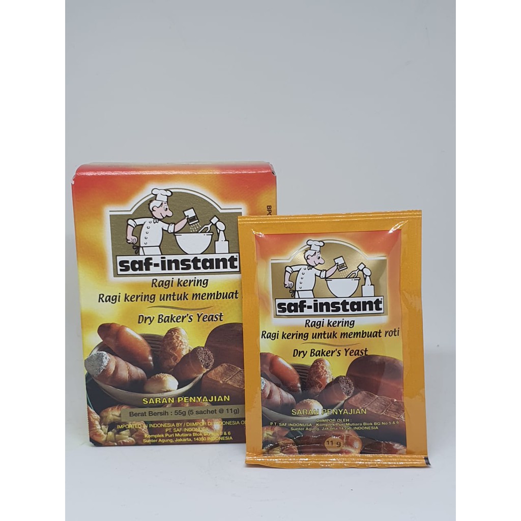 

RAGI KERING SAF INSTAN DUS 5 x 11 Gr / INSTANT DRY YEAST ROTI DONUT DONAT