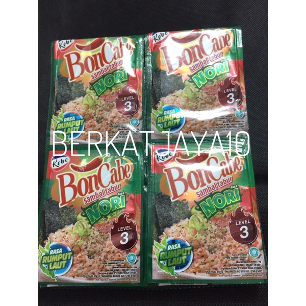 Kobe BonCabe Sambal Tabur NORI sachet 4 gr Level 3 Halal Rumput Laut