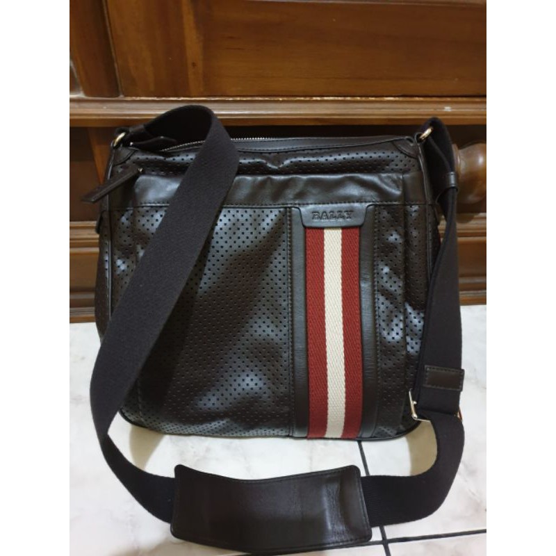 ORIGINAL BALLY MEN'S SLING BAG LEATHER BROWN